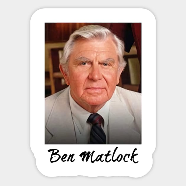 Cool Ben legend Matlock Funny Tv Lawyer Drama White Retro Vintage 80 S Sitcom Sticker by davidhedrick